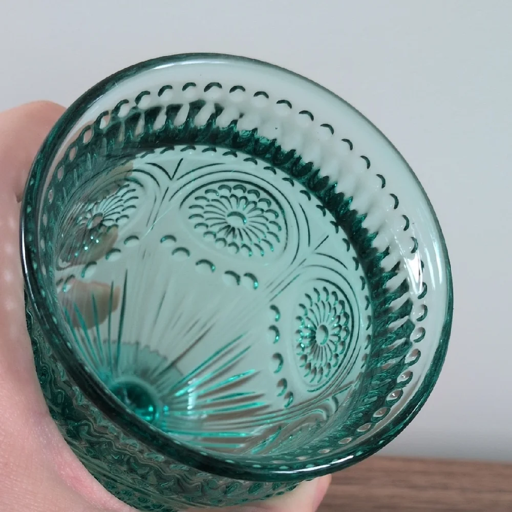 Pioneer Woman Turquoise/Teal Goblets Set - Picture 3 of 3